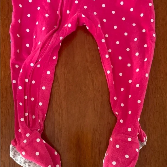 🍊5/$25 Carter's Pink and White Footies with Unicorn Design size 12m - Picture 4 of 8